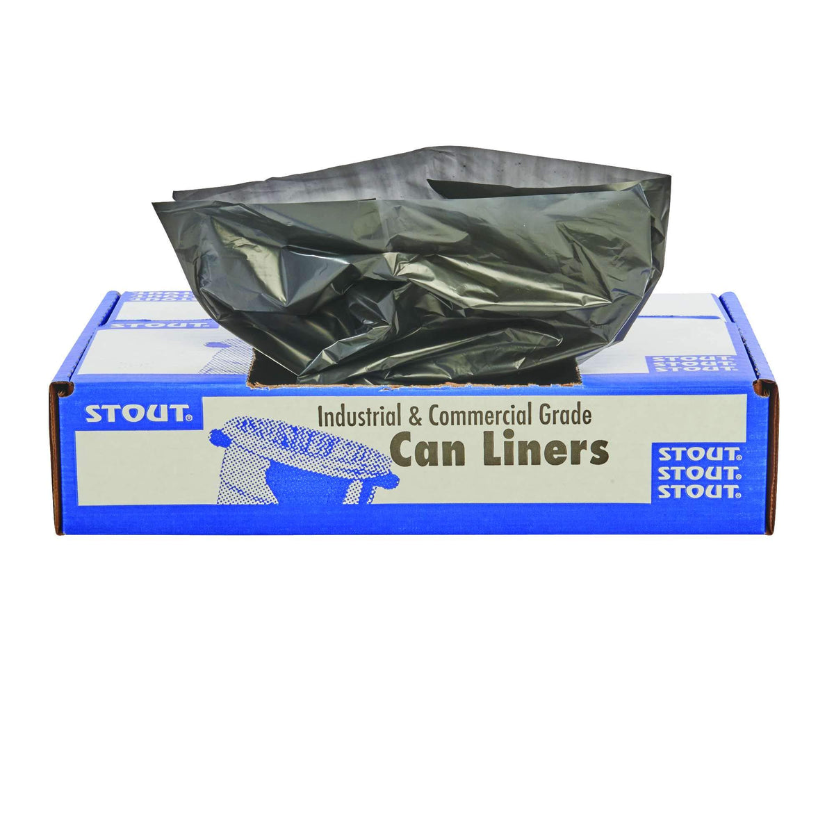 Stout by 40-48 Gallon Heavy Duty Total Recycled Content (TRC) Trash Bags by ENVISION – 1 Count (Pack of 100), 45.0 gallons, Plastic, Brown, Pack of 100