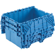 Distribution Container with HINGED LID by Monoflo – 21.9x15.3x9.7 inches, Plastic, Blue, Model 257808BL