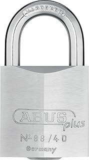 ABUS 88/40 Stainless Brass Lock with 2 Keys for Outdoor, Storage, Gate | 1.58in (40mm) Wide (Keyed Different, 1)