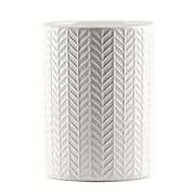 Embossed Utensil Crock by 10 Strawberry Street – 5.6" Dia., Ceramic, Leaf, Model LEV-34-98-018