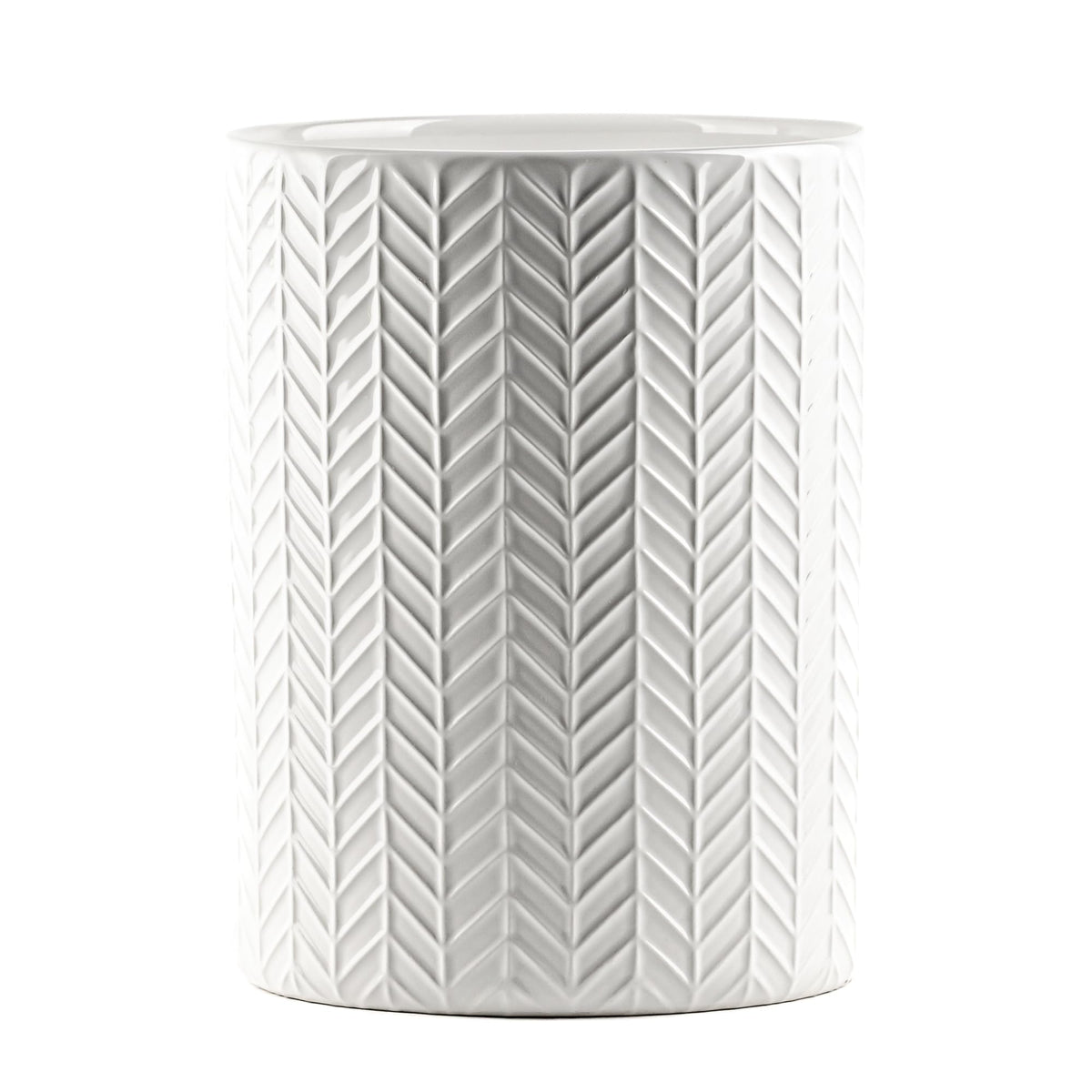 Embossed Utensil Crock by 10 Strawberry Street – 5.6" Dia., Ceramic, Leaf, Model LEV-34-98-018
