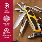 Ranger Boatsman MW Grip Swiss Army Pocket Knife by Victorinox – 5.12 In, Polyamide, Yellow/Black, Model 0.9798.MWC8