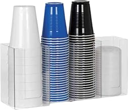 Dispense-Rite CTHL-4 Four Section Countertop Cup and lid Organizer, Fits 6 oz. to 44 oz. Cups and Lids, Clear Acrylic