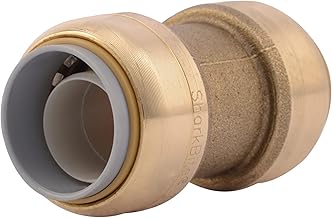 SharkBite 3/4 Inch Polybutylene Transition Coupling, Push to Connect Brass Plumbing Fitting, PEX Pipe, Copper, CPVC, PE-RT, HDPE, U4016LFA