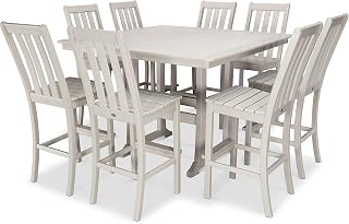 Polywood Vineyard 9-Piece Nautical Trestle Bar Set (Sand)