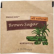 Single Serv All Natural Brown Sugar Packets - Delicious Brown Sugar, Easy To Open, Perfect for On-the-Go Sweetening and Baking - 13g Individual Servings. 96 Count