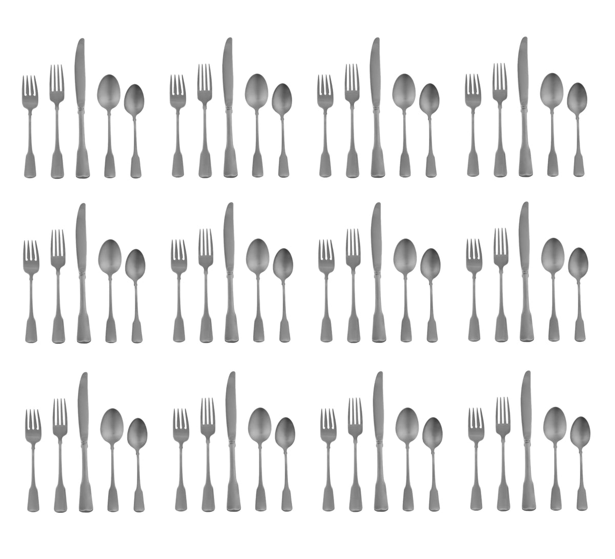 American Colonial 18/8 Stainless 60pc. Flatware Set (Service for Twelve) by Oneida – 9.5000, Stainless Steel, Silver, Pack of 60, Model 895146