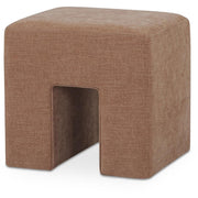 Linen Blend Aida Stool by MOES by StyleMe GHD – 18"D x 18"W x 18"H, Sienna