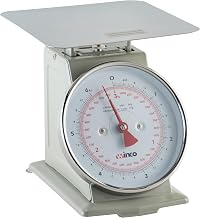 Winco 6 1/2" Clear Analog Receiving Stainless Steel Scale | Easy read dial, Heavy-duty