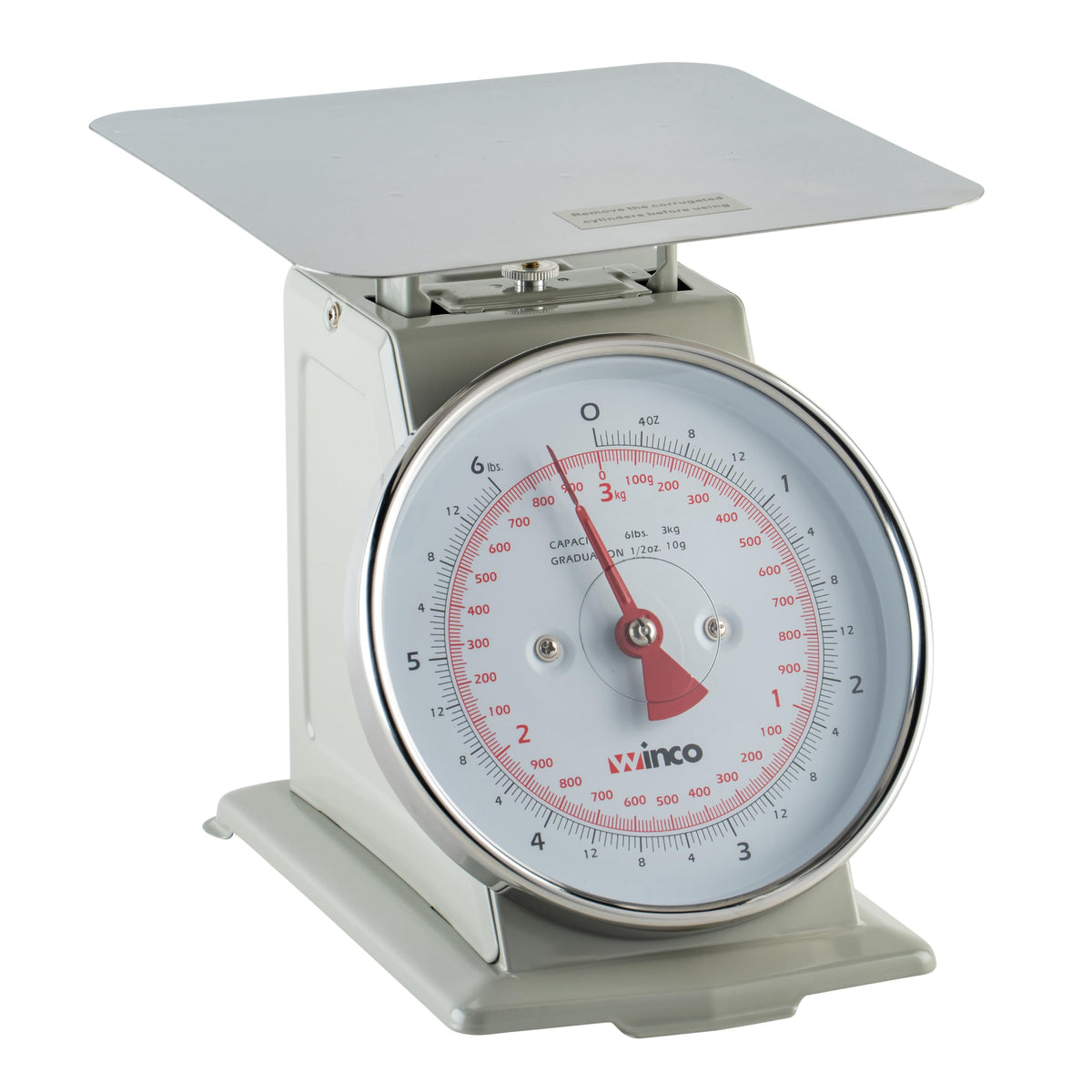 Winco 6 Pound / 6.5" / White, Steel Mechanical Scales