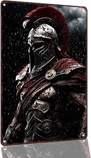 Bloodstained Spartan Warrior in Storm Aluminum Decorative Sign, 8 x 12 Inch