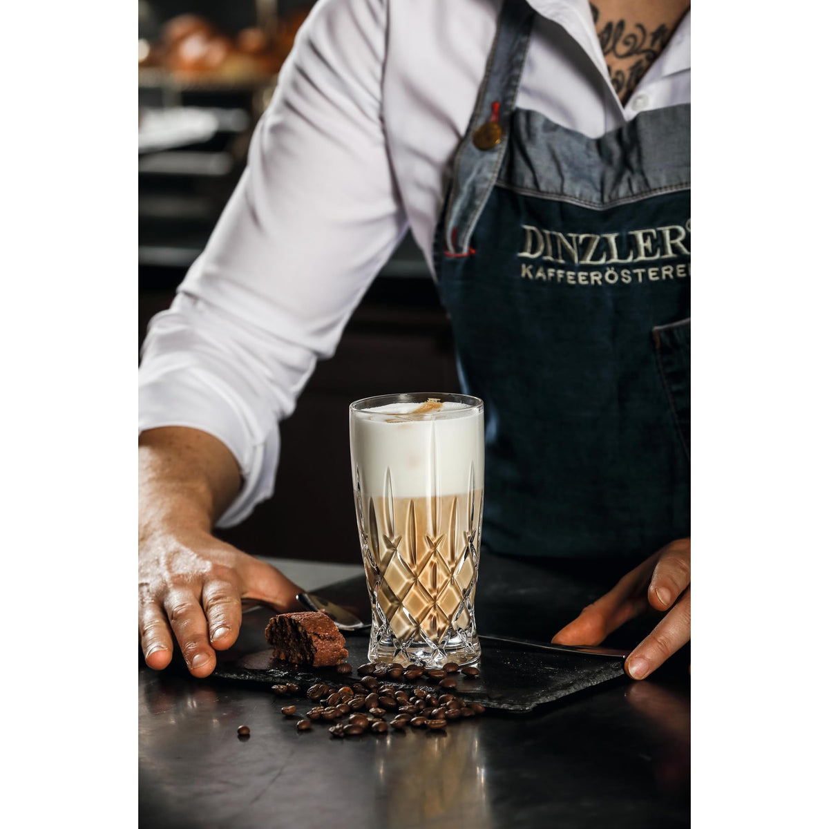 Spiegelau Noblesse Barista 2-Piece Latte Macchiato Glasses Crystal Glass Set 350 ml by Nachtmann – 14.6 cm x 7.5 cm, 350 milliliters, Crystal glass, Transparent, Pack of 2