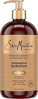 Shea Moisture Intensive Hydration Shampoo Manuka Honey & Mafura Oil, For Extra Dry, Damaged Hair, Sulfate-Free, 24 Fl Oz (Pack of 6)