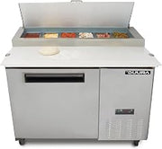 MAXX Cold MXCPP50HC Commercial Refrigerated Pizza Prep Station Stainless Steel Construction with 6 4-Inch Pans and Food Grade Cutting Board, 12-Cu.Ft., Metallic
