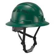 Ergodyne Green / 6.5 - 8 (21in - 25 in / 53cm - 63.5cm) / Full Brim Safety Helmet - Type 2, Class C Head Protection