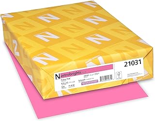 Astrobrights Neenah Paper 21031 Color Paper, 24lb, 8 1/2 x 11, Pulsar Pink, 500 Sheets