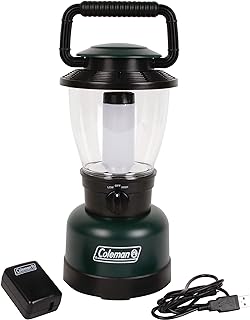 Coleman Rugged Rechargeable 400 Lumens LED Lantern, Impact & Water-Resistant Lantern with USB Charging Port, Lifetime LEDs Never Need Replacing