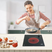 Summit 12" Single Burner Electric Cooktop. 115 Volt Radiant Cooktop by Summit Appliance – 12 inches, Glass Ceramic, Black, Model CR1115