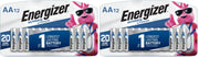 AA Batteries by Energizer – 12 Count (Pack of 2), Lithium, فضي, Pack of 2, Model L91SBP-12