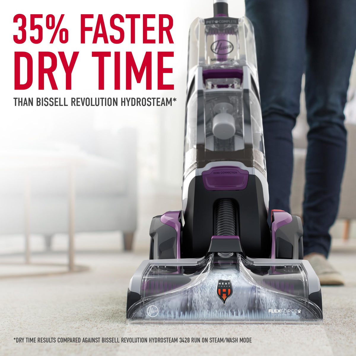 SmartWash Pet Automatic Carpet Cleaner Machine with Spot Chaser Wand by Hoover – FH53000PC, 0.5 gallons, Purple, Model FH53000PC