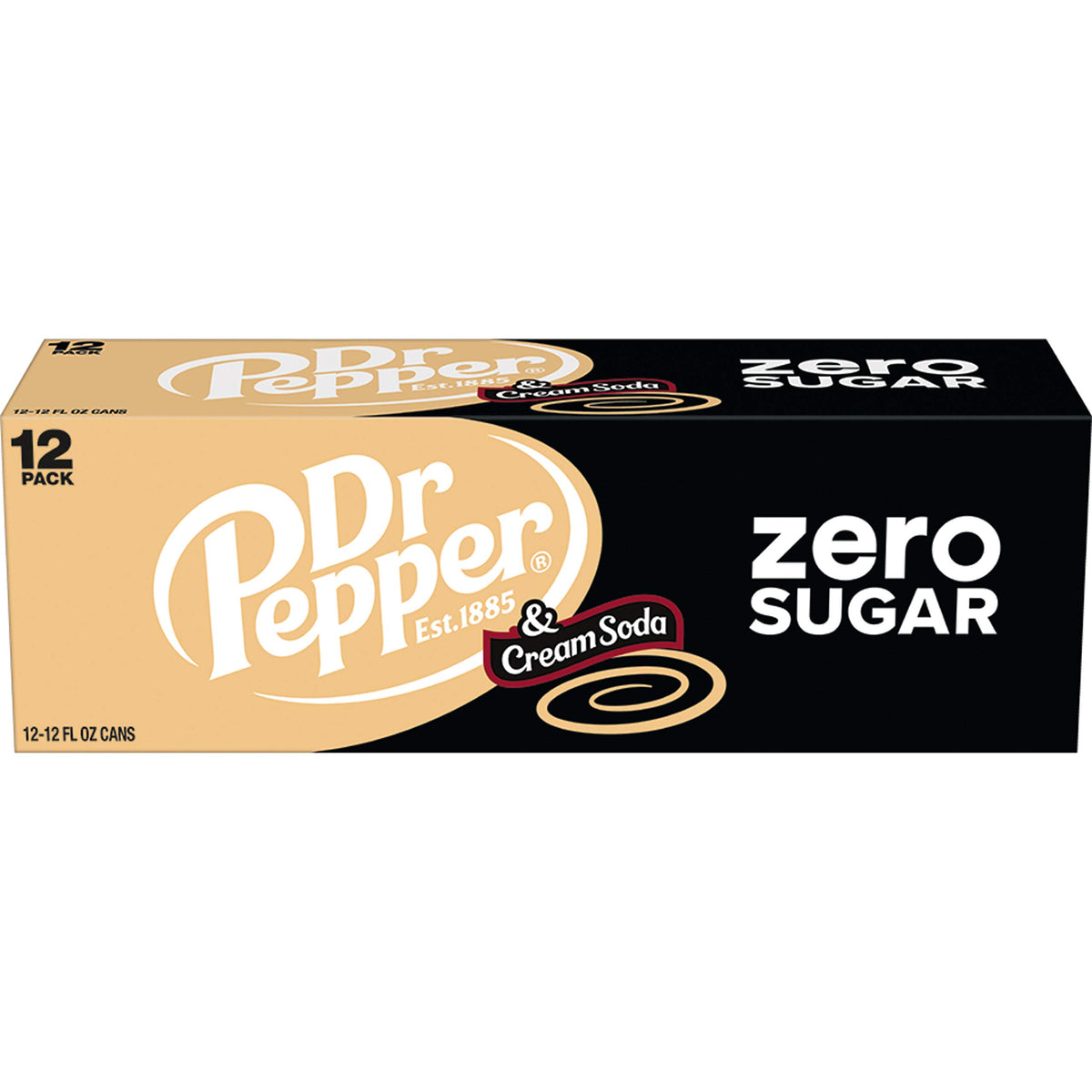 and Cream Soda Zero Sugar Soda by Dr Pepper – 12 Fl Oz (Pack of 24), brown, Pack of 24