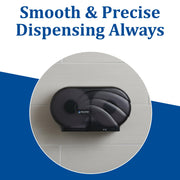 Twin 9" Bath Tissue Dispenser by San Jamar – 19 x 5 1/4 x 12, Plastic, Black Pearl, Model R4090TBK