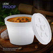 4 Ounce Foam Bowls With Lids (100 Count) - Insulated To Go Cups - Containers for Soup by Stock Your Home – 4 Oz - 100 Count, 4.0 ounces, Foam, White, Pack of 100