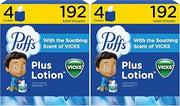 Puffs Plus Lotion with Vicks Facial Tissues, 4 Cubes, 48 Tissues per Box (Pack of 2)