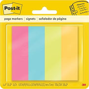 3M 6714AU Post-It Page Markers, Assorted Brights, 50 Strips/Pad, 4 Pads/Pack (1 Pack)