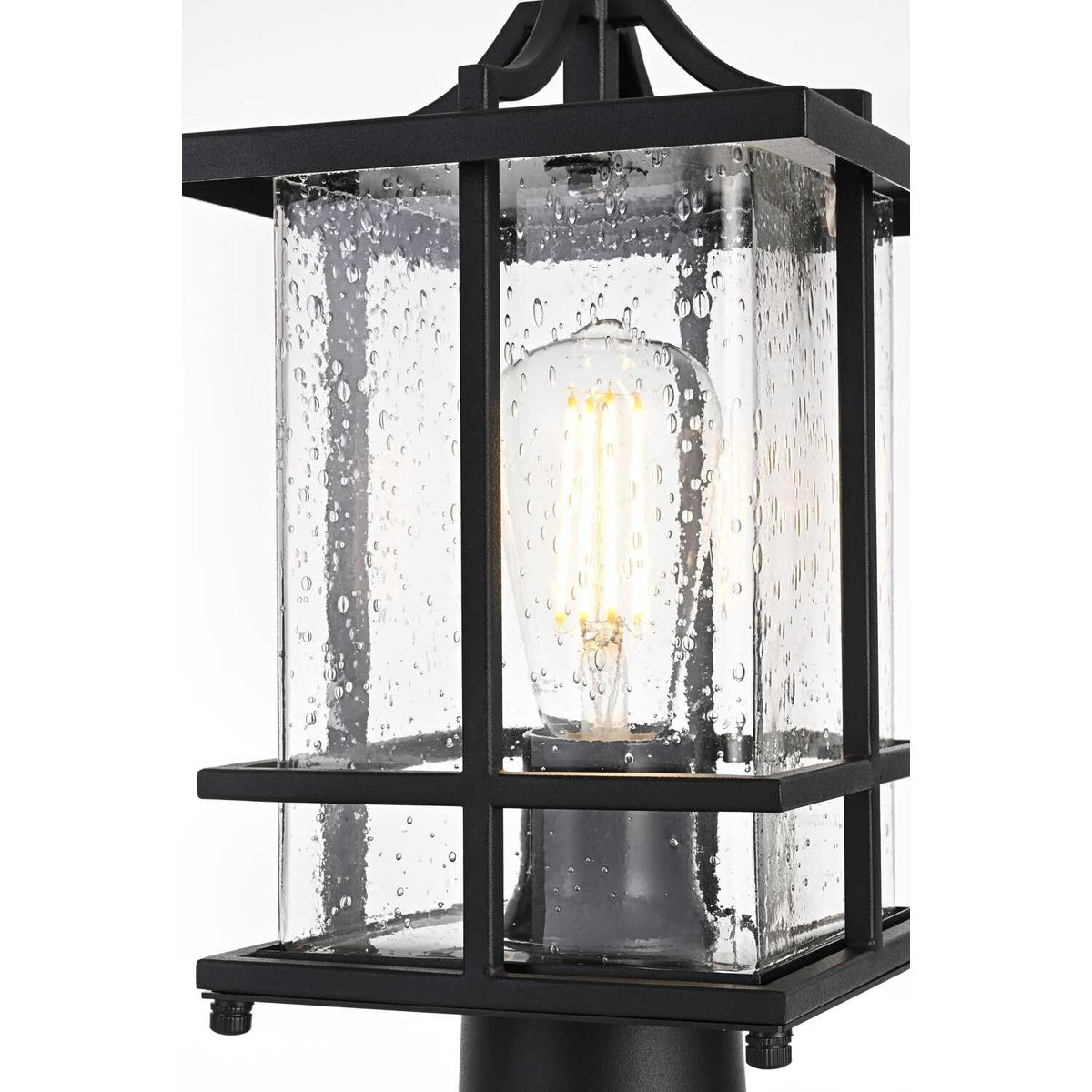 Miller One Light Outdoor Post Mount Black by Lighting Design – Iron, Black, Model OD312P16BK