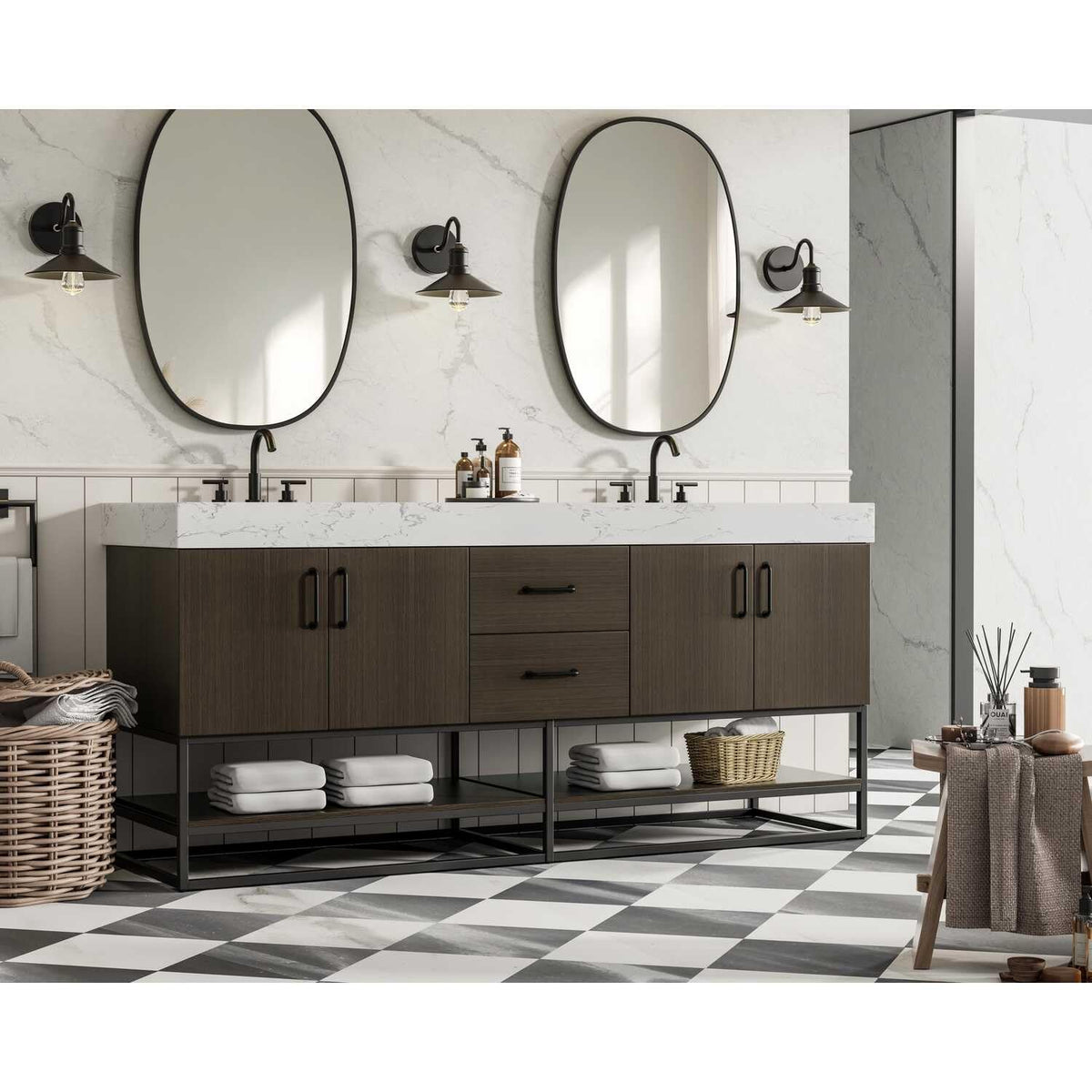 Caroline Bathroom Vanity Mocha Brown by Lighting Design – Wood, Mocha Brown, Model 5608963