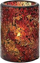 Hollowick 43017RG Crackle Red & Gold Cylinder Glass Lamp