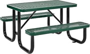 Global Industrial 4' Rectangular Expanded Metal Picnic Table, 48" L x 62" W, Green