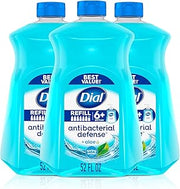 Dial Antibacterial Defense Liquid Hand Soap + Aloe, Spring Water Scent, 52 Fl Oz Hand Soap Refill (Pack of 3), Dermatologist-Tested, Gentle Formula