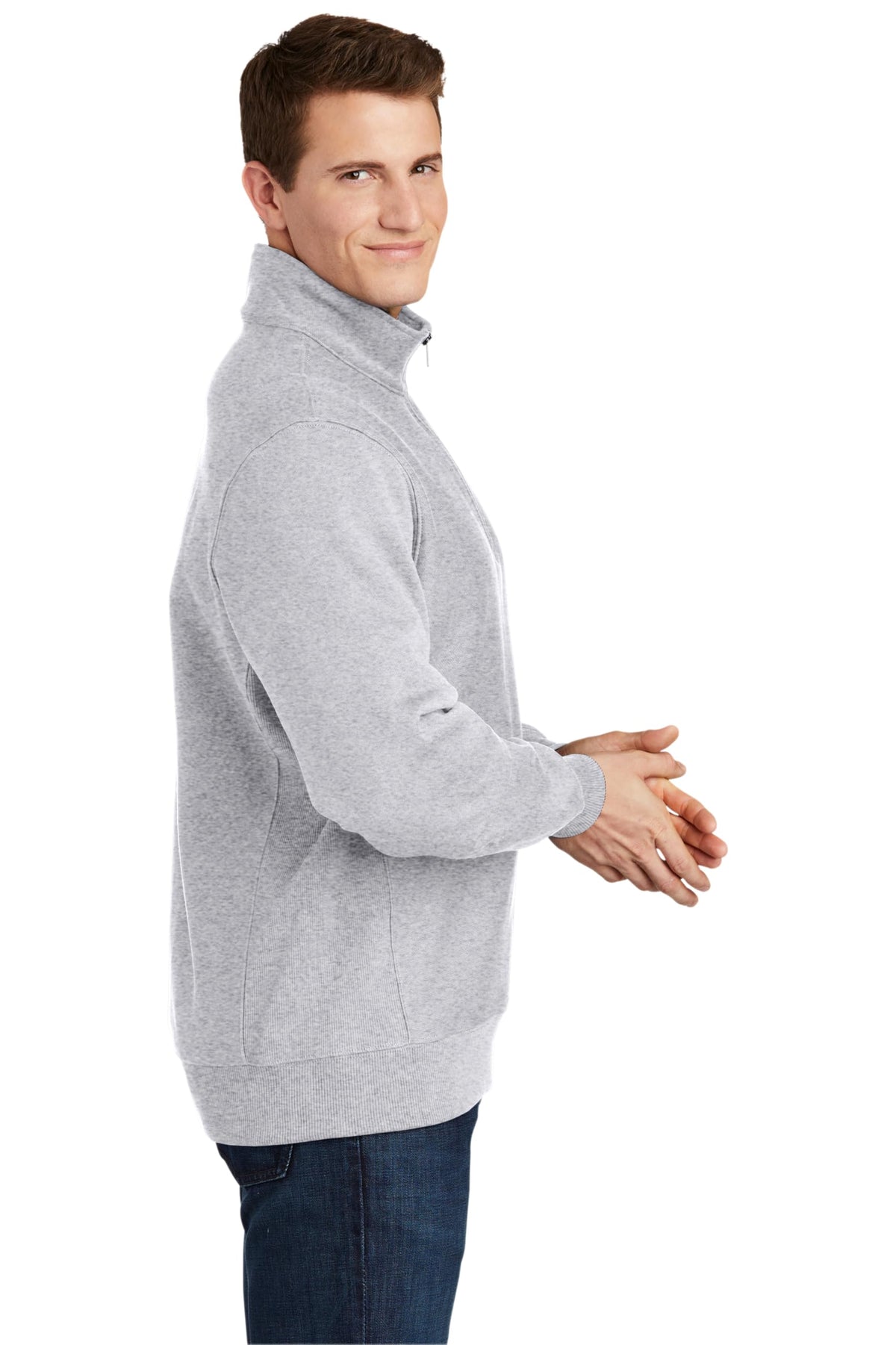 Unisex Super Heavyweight Quarter Zip Pullover Sweatshirt by SPORT-TEK – X-Small, Cotton, Polyester Blend, Athletic Heather, Model 191265490085