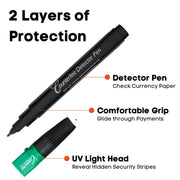 Dual Test Counterfeit Money Detector Pen by Dri Mark – 1 UV UV Light 3 Pen, Model 351UVB-DMAZ