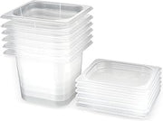San Jamar Modpans 1/6 Food Pan and Lid for Kitchens and Restaurants, Plastic, 2 Quarts, White