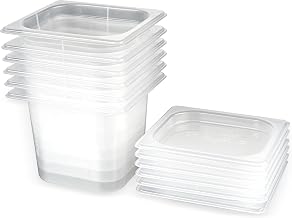 San Jamar Modpans 1/6 Food Pan and Lid for Kitchens and Restaurants, Plastic, 2 Quarts, White