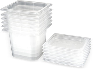 Modpans 1/6 Food Pan and Lid for Kitchens and Restaurants by San Jamar – 2 Quart, 1.9 liters, Polypropylene, White, Model MP16