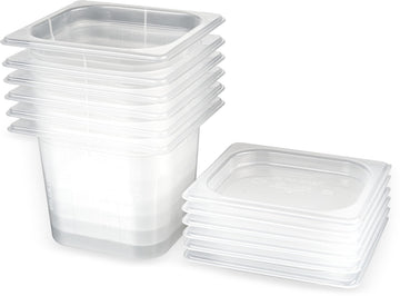 Modpans 1/6 Food Pan and Lid for Kitchens and Restaurants by San Jamar – 2 Quart, 1.9 liters, Polypropylene, White, Model MP16
