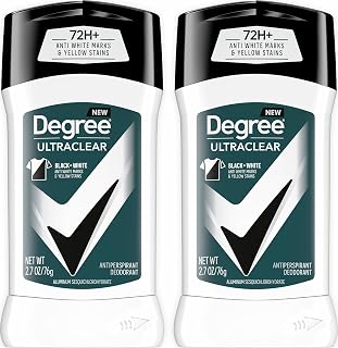 Degree Men UltraClear Antiperspirant Deodorant Black+White 2 Count 72-Hour Sweat & Odor Protection Antiperspirant For Men With MotionSense Technology 2.7 oz