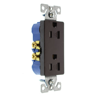 Duplex Decorator Receptacle Outlet by Hubbell – Copper, Brown, Model RRD15STRZ