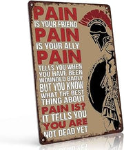 Spartan Warrior Motivational Vintage Metal Wall Art Signs 8X12 Inch