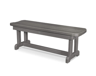® Park Bench by Polywood – 48" W x 14.5" L x 17" H, High Density Polyethylene, Slate Grey, Model PBB48GY