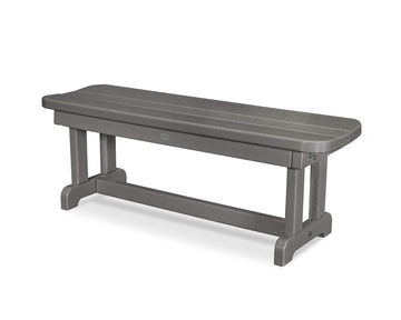 ® Park Bench by Polywood – 48" W x 14.5" L x 17" H, High Density Polyethylene, Slate Grey, Model PBB48GY