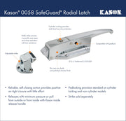 0058 Safeguard Radial Latch Strike by Kason – Vinyl, Model 10058005002