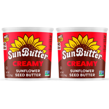Creamy Sunflower Seed Butter by SunButter – 80 Ounce (Pack of 2), Pack of 2, Model 737539191250