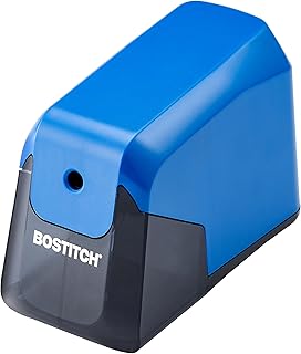 Office Battery Pencil Sharpener by Bostitch – Plastic, Blue, Model BPS4-BLUE