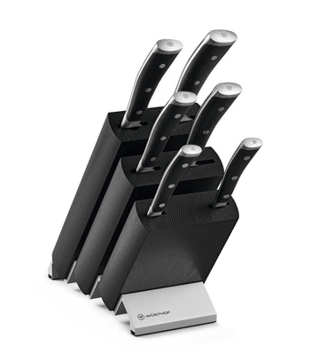 Classic Ikon 7-Piece Block Set by Wüsthof – 7-Piece Knife Block Set, High Carbon Stainless Steel, Black, Model 1090370601