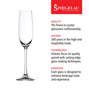 Salute Champagne Flutes by Spiegelau – 4 Count (Pack of 1), 7.1 ounces, Glass (Lead-free Crystal), Champagne Glasses, Model 4720175